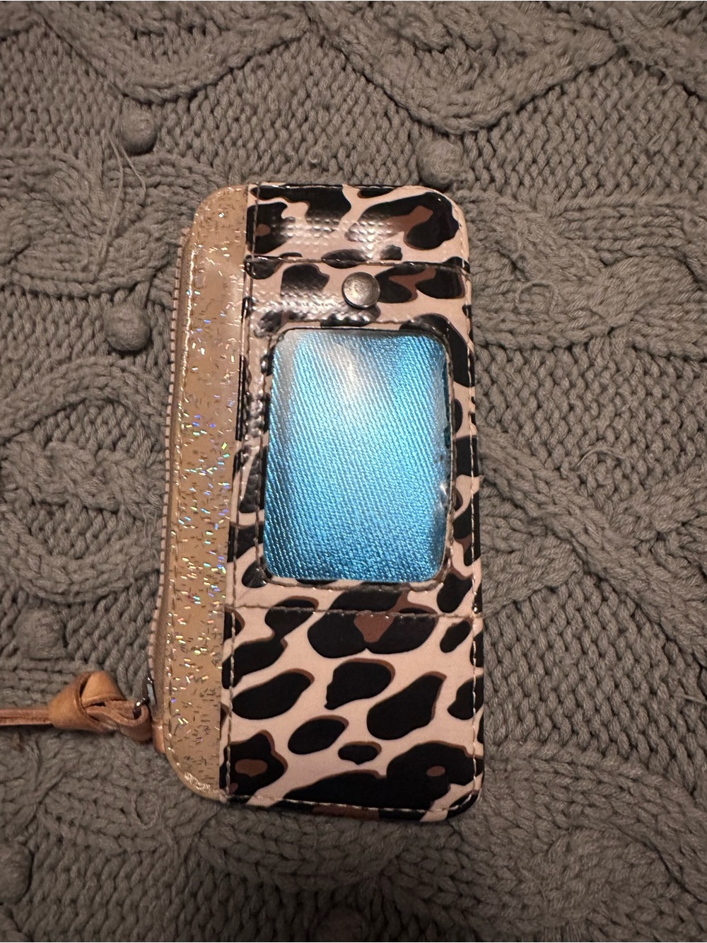 Consuela Leopard Print Phone Wallet Case with Gold Glitter Accent - Pink/Black